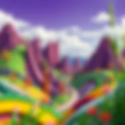 A serene landscape colored with intricate designs