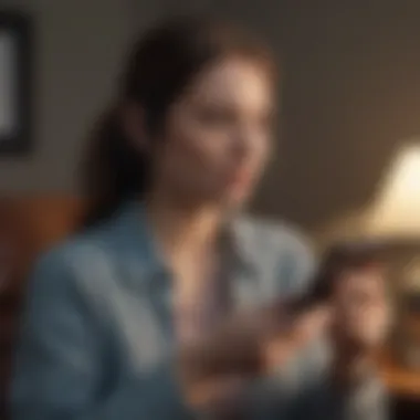 Remote Therapy Interaction A person engaged in a phone therapy session, showcasing the comfort of remote interaction.