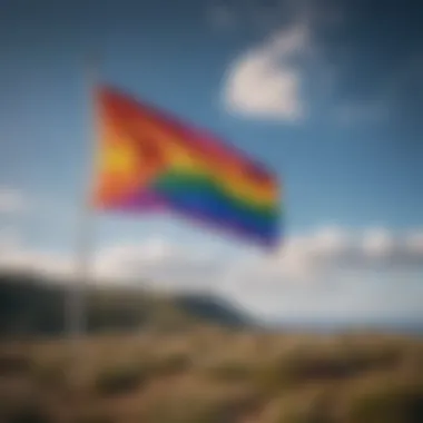 The Rainbow Flag: The Universal Emblem of Pride Aesthetic representation of the rainbow flag in a vibrant setting