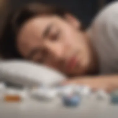 Researching Sleeping Pills Illustration depicting a person researching about sleeping pills