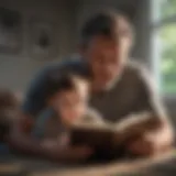 Father and child bonding over a book