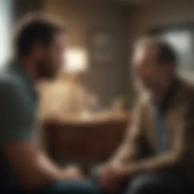 Father receiving support from a therapist