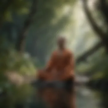 Calm meditation scene with nature