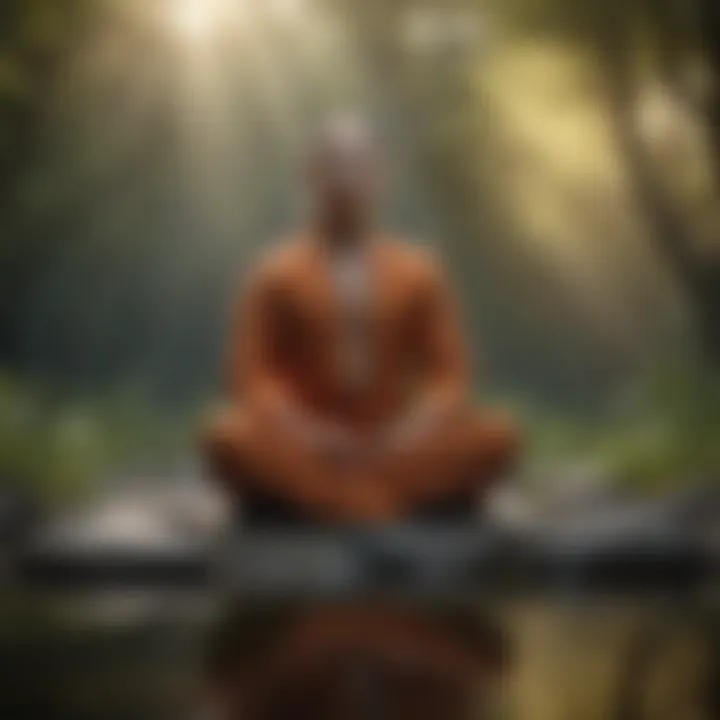 A person meditating in a calm environment