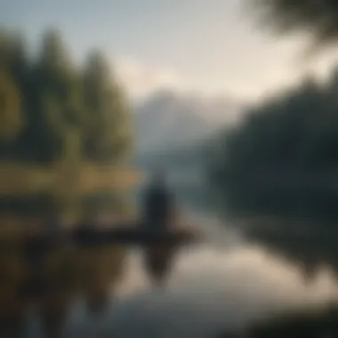 Meditation and Peace A peaceful scene of a person meditating by a calm lake