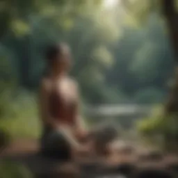 Woman meditating in nature