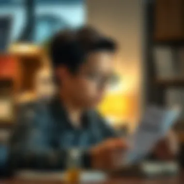 A focused student studying