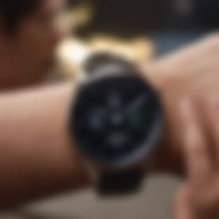 Person using a Galaxy Watch sleep app