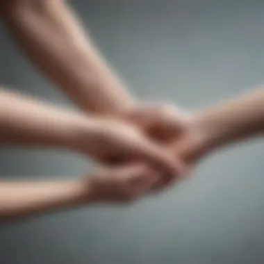 Empathetic Support Gesture Conceptual illustration of a person extending a helping hand to another