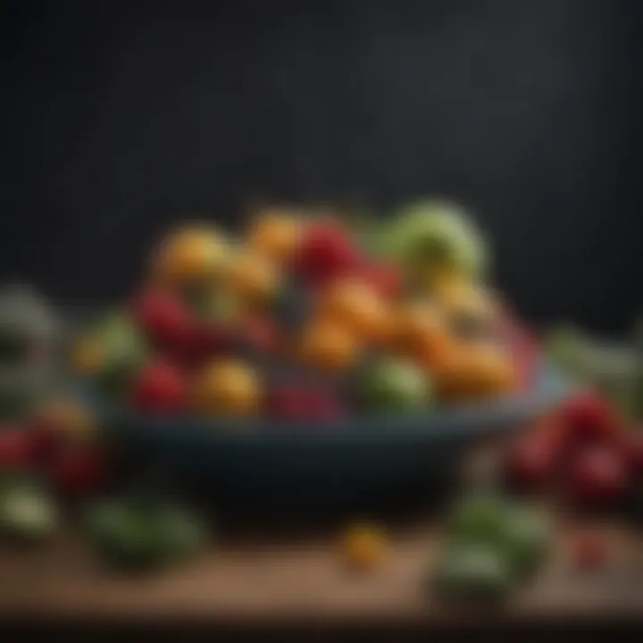 A vibrant fruit and vegetable display representing healthy eating