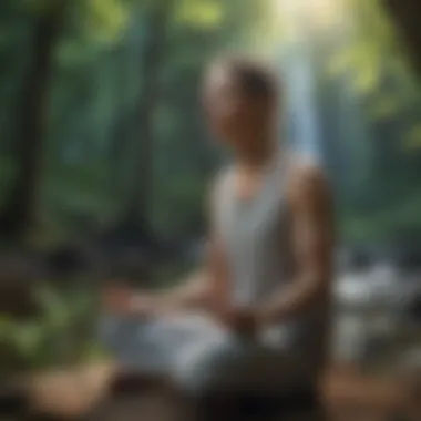 A person meditating in nature to boost mental clarity