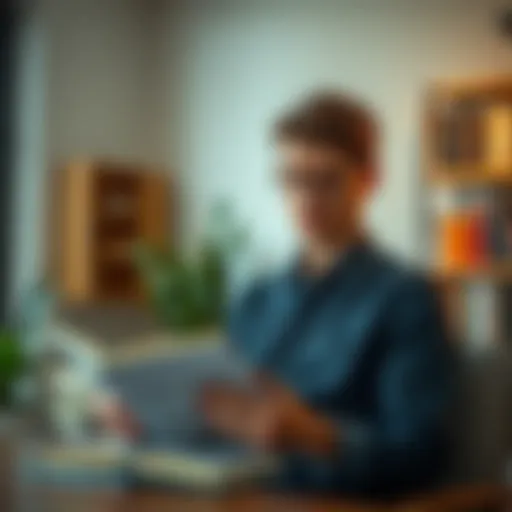 Thoughtful person reading a psychology book