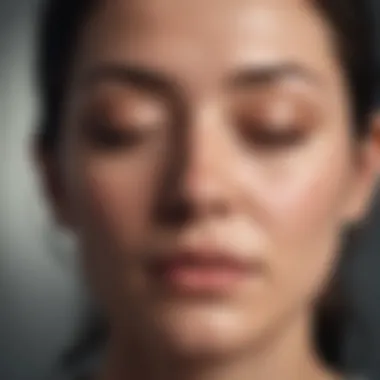 Close-up of a person practicing mindfulness with closed eyes