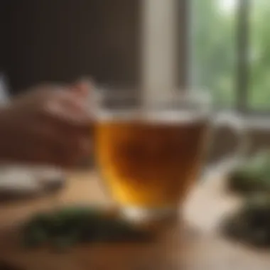 Embracing Healthier Choices An inviting cup of herbal tea, representing alternative coping strategies.