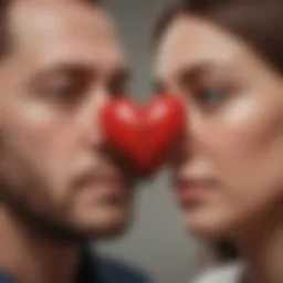 Symbolic representation of empathy with two overlapping hearts