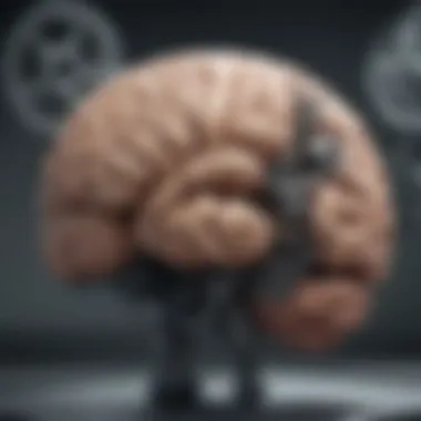 Mechanisms of Identification Artistic rendering of a brain with gears symbolizing the precision in identifying depression according to DSM-5