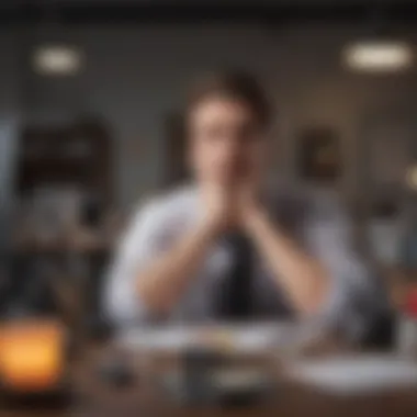 A conceptual image illustrating coping strategies for managing workplace stress, including relaxation techniques.
