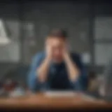 An abstract illustration depicting the various emotional symptoms of workplace stress, such as anxiety and frustration.