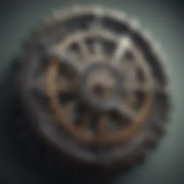 Time Management Gears and Clock Abstract concept of time management with gears and clock