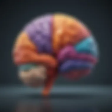 An abstract illustration of a brain with vibrant colors representing mental well-being