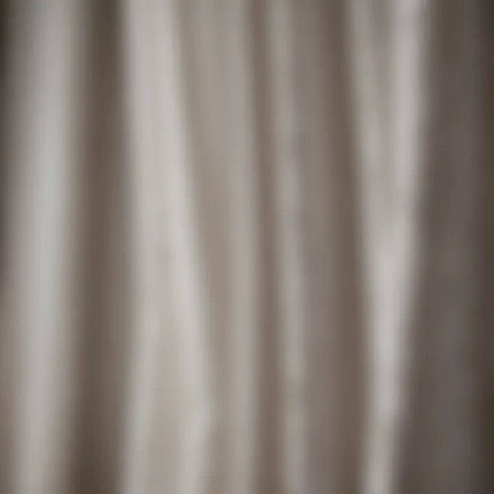 Close-up of intricate detailing on white blackout curtains in a luxurious setting