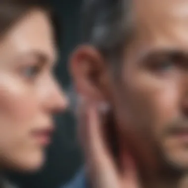Interwoven Realities Abstract visualization of the intricate relationship between hearing loss and mental health
