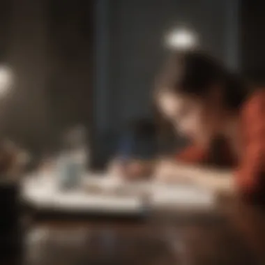 Therapeutic Expression Through Writing Person journaling emotions post breakup