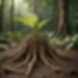 Kava plant roots showcasing their texture and color