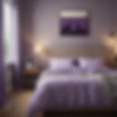 Lavender-Inspired Bedroom Serenity A peaceful bedroom setting enhanced with lavender decor