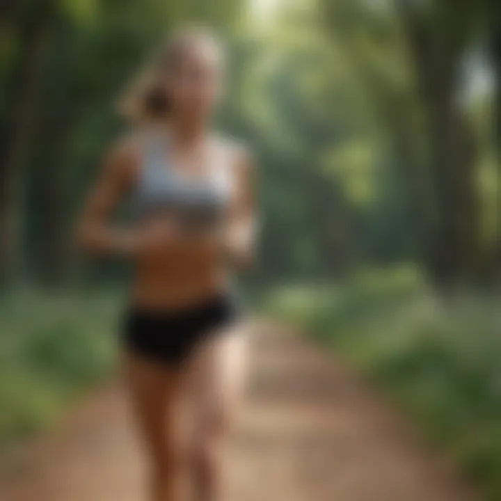 Woman jogging outdoors for fitness