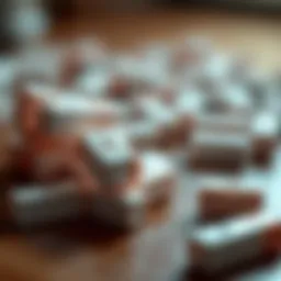 A close-up view of nicotine gum pieces on a table.