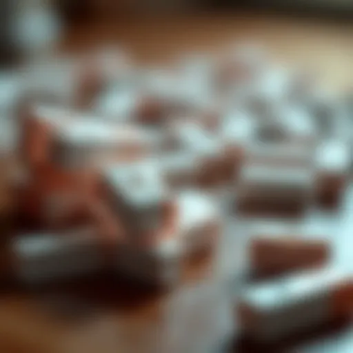 A close-up view of nicotine gum pieces on a table.