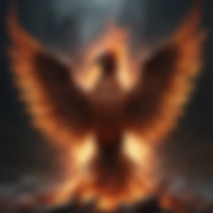 Symbolic illustration of a phoenix rising from ashes, representing the transformative power of intensive therapy on mental well-being