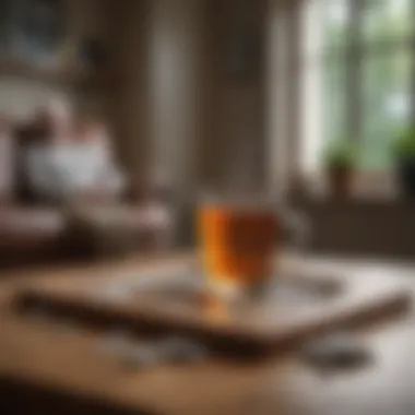 Relaxation and Focus with Mind Puzzles A serene setting with puzzles and a cup of tea