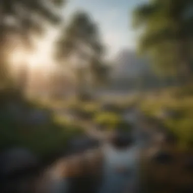 Tranquil Environment for Mindfulness A serene landscape reflecting tranquility and calmness.
