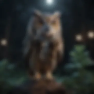 Mysterious Owl in Moonlight