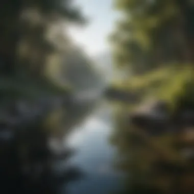 Finding Serenity Nature landscape depicting serenity and mindfulness