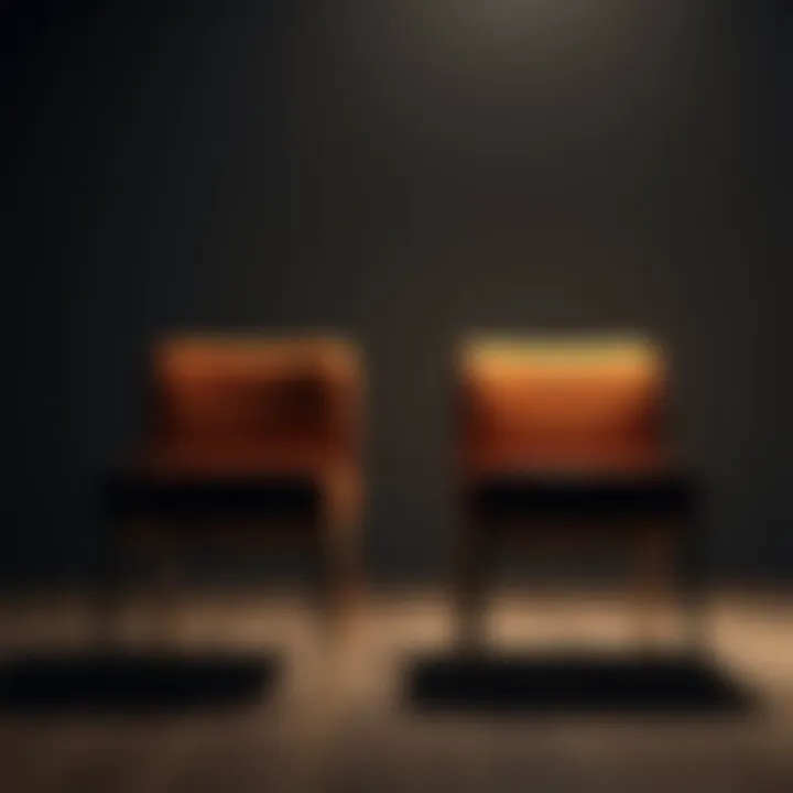 Two empty chairs symbolizing separation