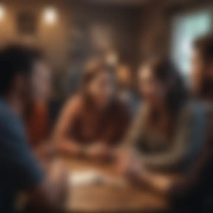 A supportive group of friends engaging in conversation