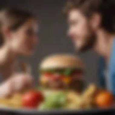 Conceptual image of a balanced relationship with food