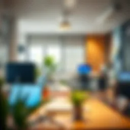 A serene office environment promoting mental wellness.