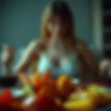 Abstract representation of binge eating and anorexia