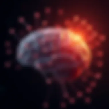 The Intricacies of the Mind Abstract representation of a brain with interconnected nodes, illustrating the complexity of mental processes in depression.