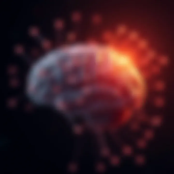 The Intricacies of the Mind Abstract representation of a brain with interconnected nodes, illustrating the complexity of mental processes in depression.