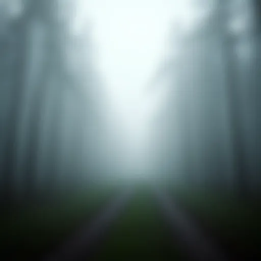 A serene landscape depicting a pathway through a misty forest, symbolizing the journey through depression.