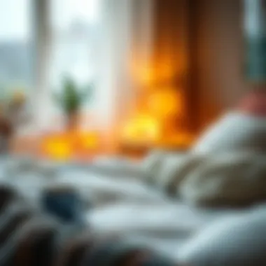 Creating a Supportive Environment A comforting scene of a cozy room with warm lighting and a cup of tea, representing a safe space for coping with emotions.