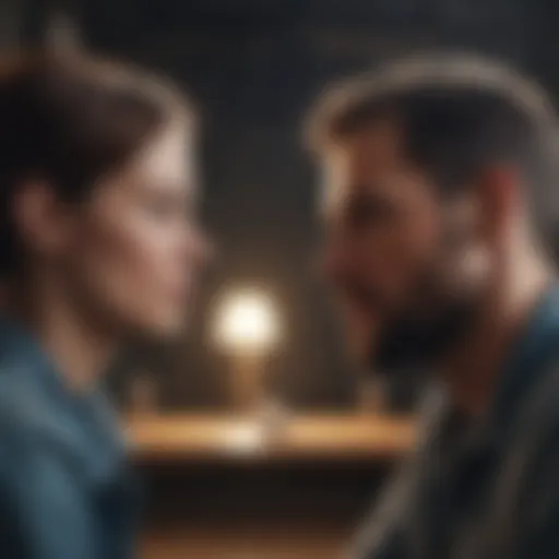 Illustration of a couple engaged in a calm conversation