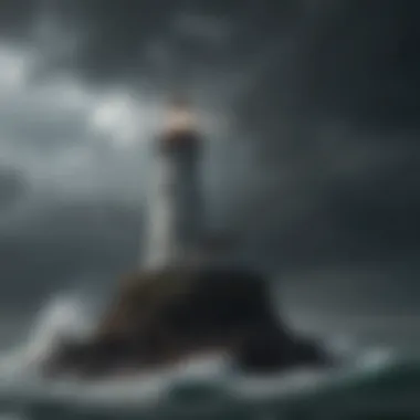 Guidance Through the Storm A lighthouse symbolizing hope and guidance in dark times