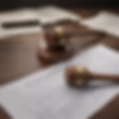 Legal documents and gavel