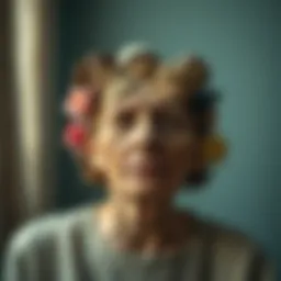 An abstract representation of grief encompassing various emotions.